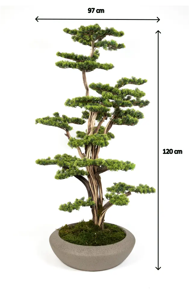 Doğal Gövdeli Yapay Bonsai Ağaç Saksılı 97 X 120 cm SA2193-067