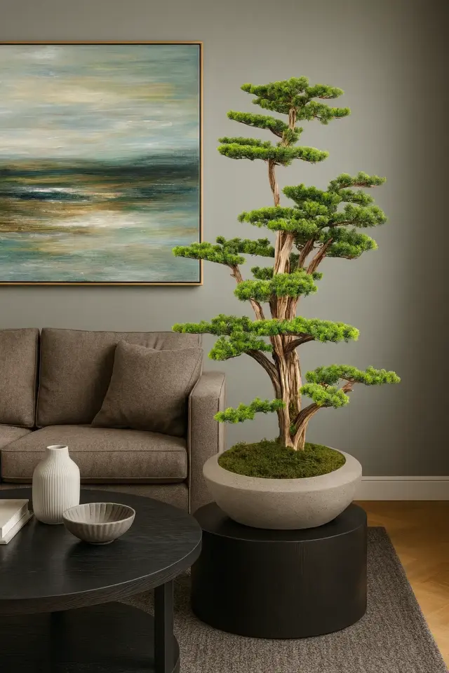 Doğal Gövdeli Yapay Bonsai Ağaç Saksılı 97 X 120 cm SA2193-067