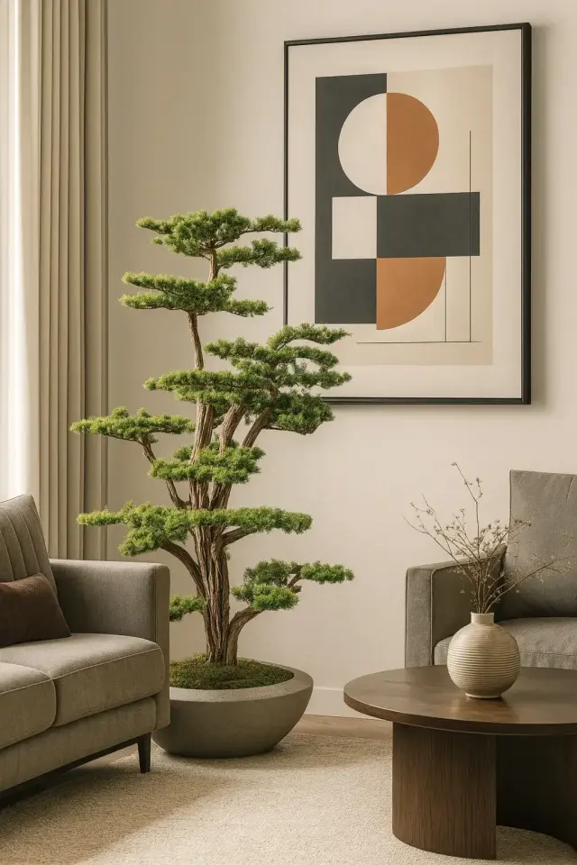 Doğal Gövdeli Yapay Bonsai Ağaç Saksılı 97 X 120 cm SA2193-067