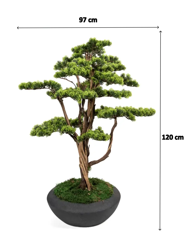 Doğal Gövdeli Yapay Bonsai Ağaç Saksılı 97 X 120 cm SA2193-082