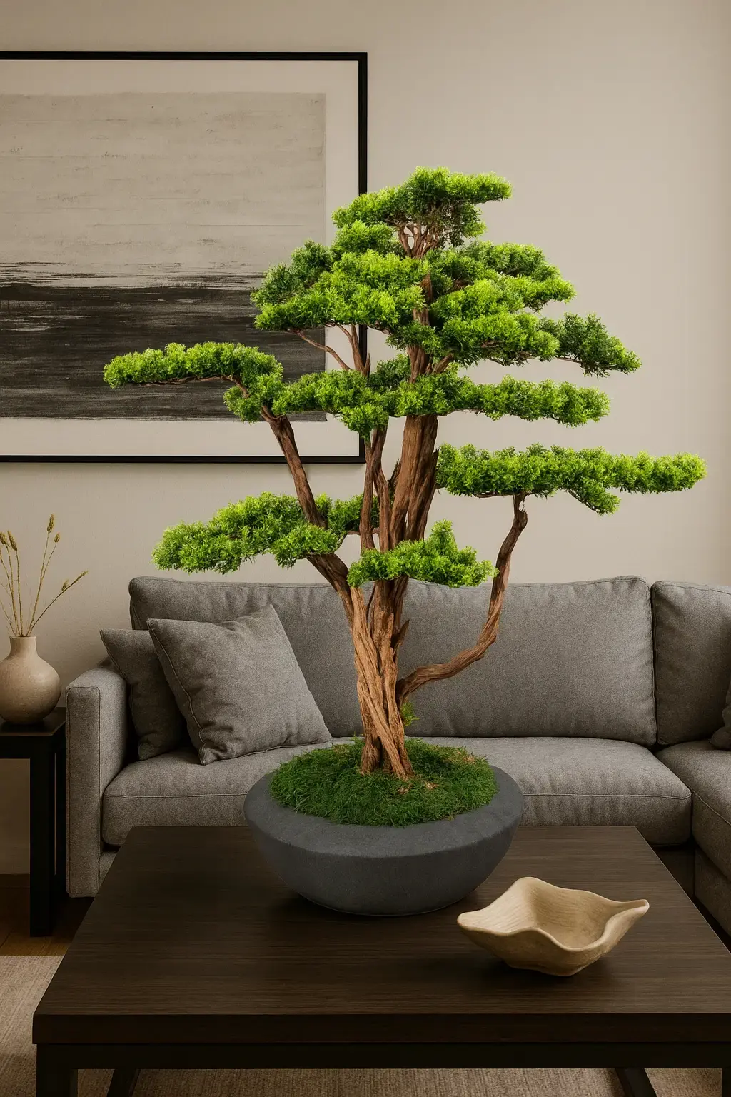 Doğal Gövdeli Yapay Bonsai Ağaç Saksılı 97 X 120 cm SA2193-082