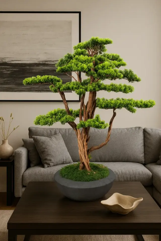 Doğal Gövdeli Yapay Bonsai Ağaç Saksılı 97 X 120 cm SA2193-082