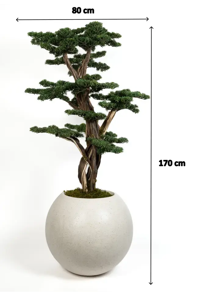 Doğal Gövdeli Yapay Bonsai Ağaç Saksılı 80 X 170 cm SA2194-029