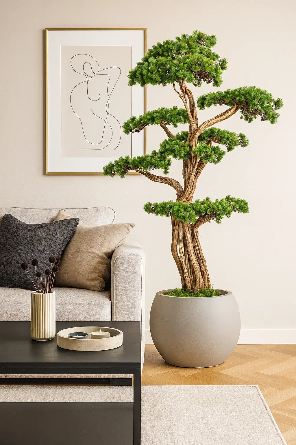 Doğal Gövdeli Yapay Bonsai Ağaç Saksılı 83 X 180 cm SA2236-001