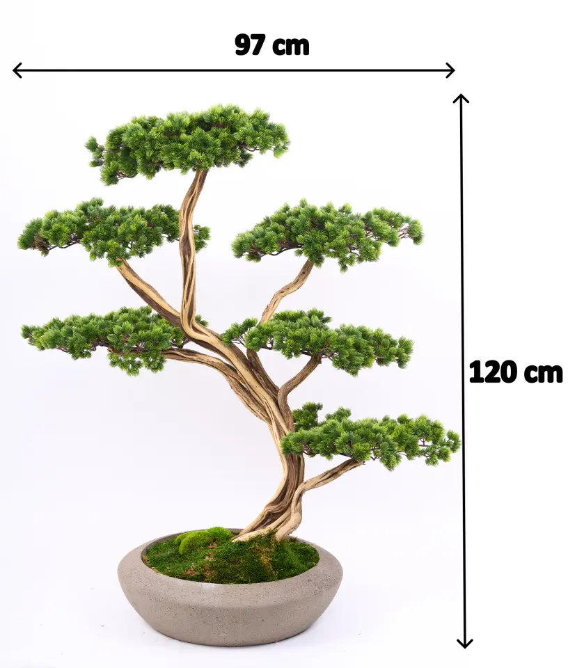 Doğal Gövdeli Yapay Bonsai Ağaç Saksılı 97 X 120 cm SA2236-005