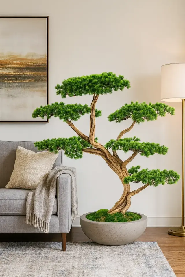 Doğal Gövdeli Yapay Bonsai Ağaç Saksılı 97 X 120 cm SA2236-005