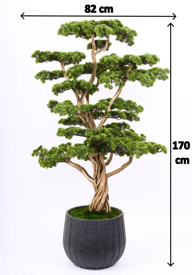 Doğal Gövdeli Yapay Bonsai Ağaç Saksılı 82 X 170 cm SA2238-002