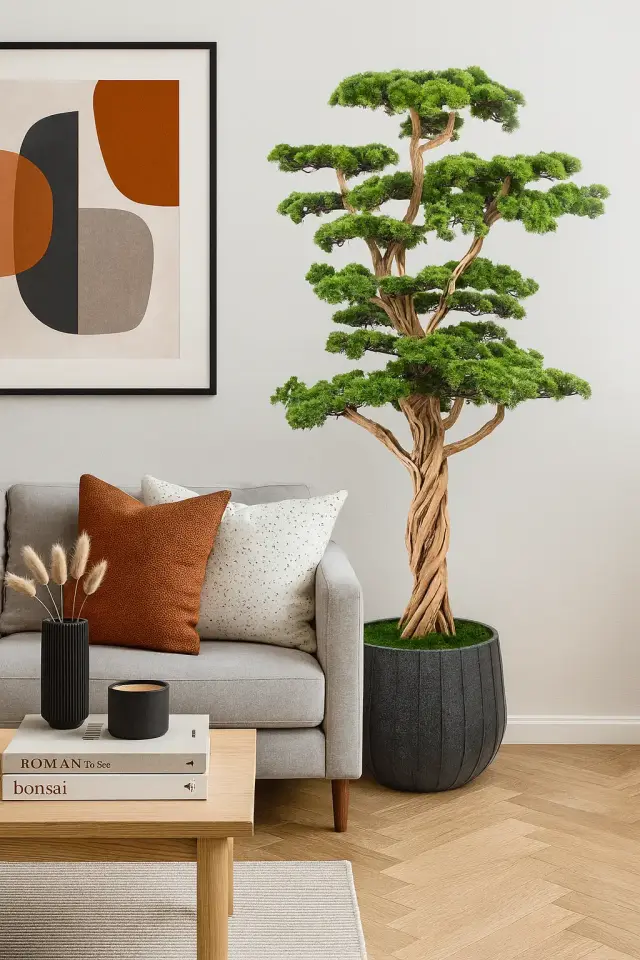 Doğal Gövdeli Yapay Bonsai Ağaç Saksılı 82 X 170 cm SA2238-002