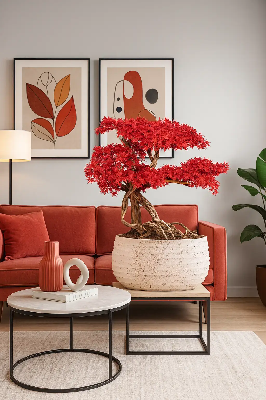 Doğal Gövdeli Yapay Bonsai Ağaç Saksılı 70 X 130 cm SA2239-002