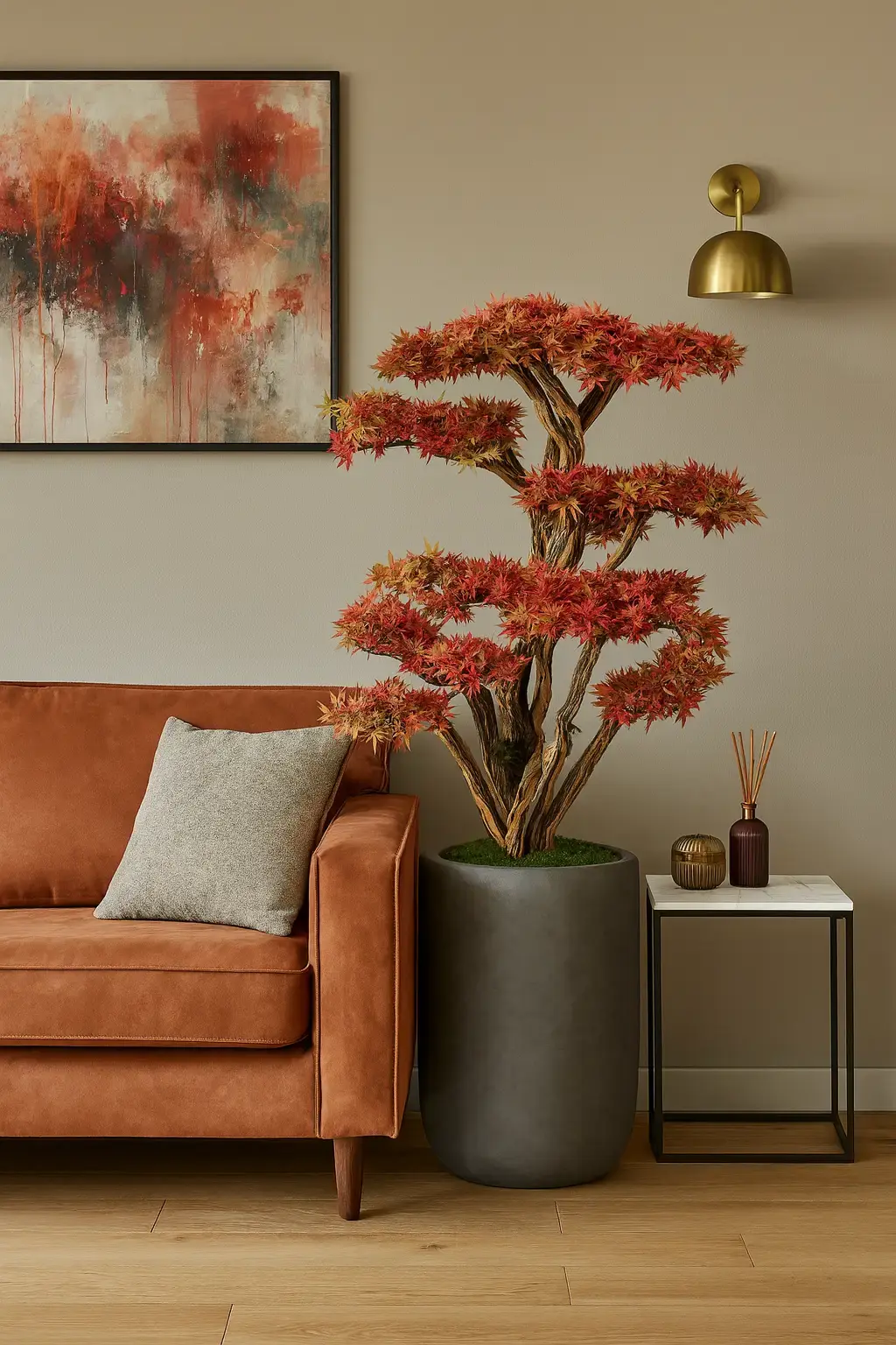 Doğal Gövdeli Yapay Bonsai Ağaç Saksılı 82 X 160 cm SA2239-008