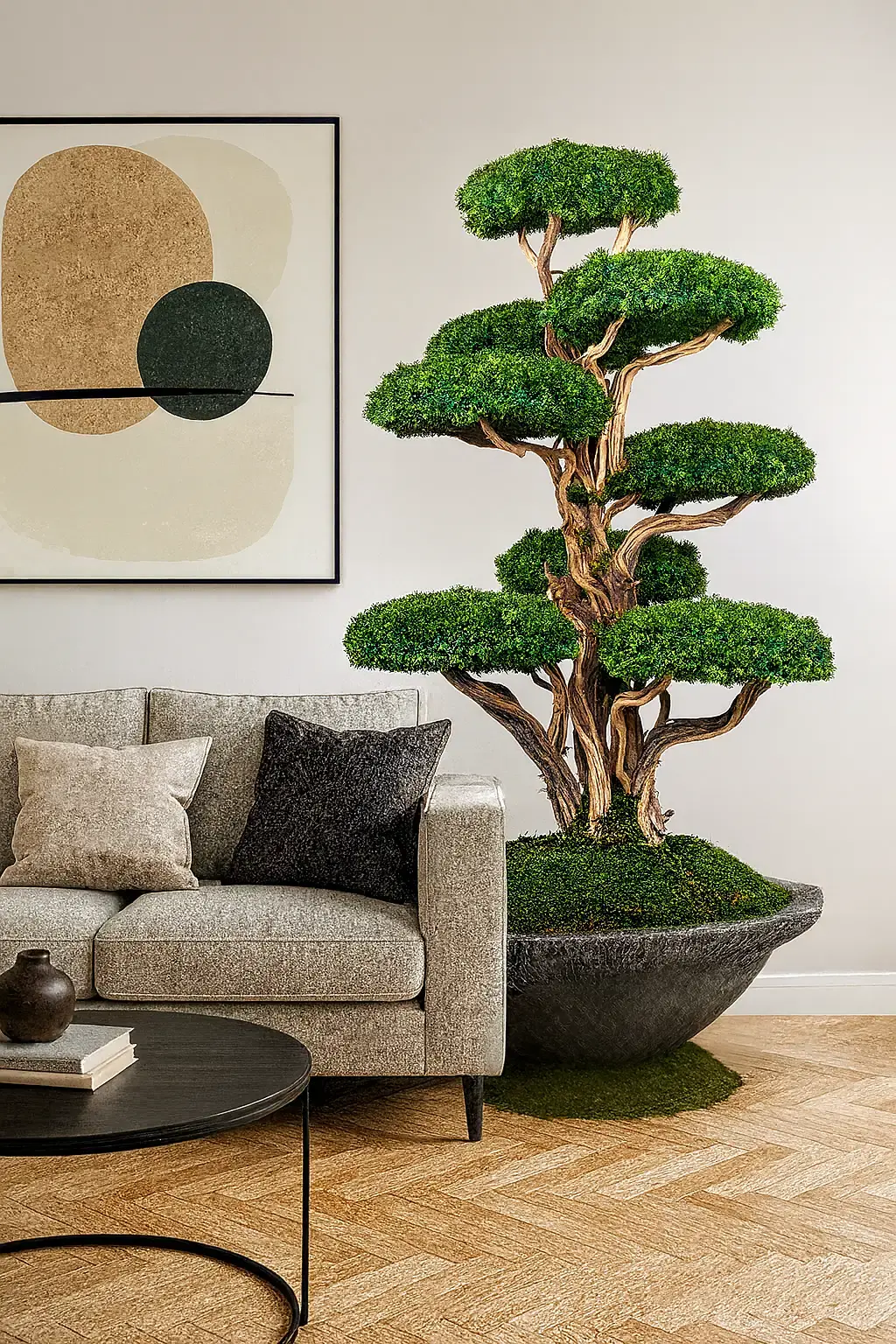 Doğal Gövdeli Yapay Bonsai Büyük Ağaç Saksılı 120 X 190 cm SA2251-001