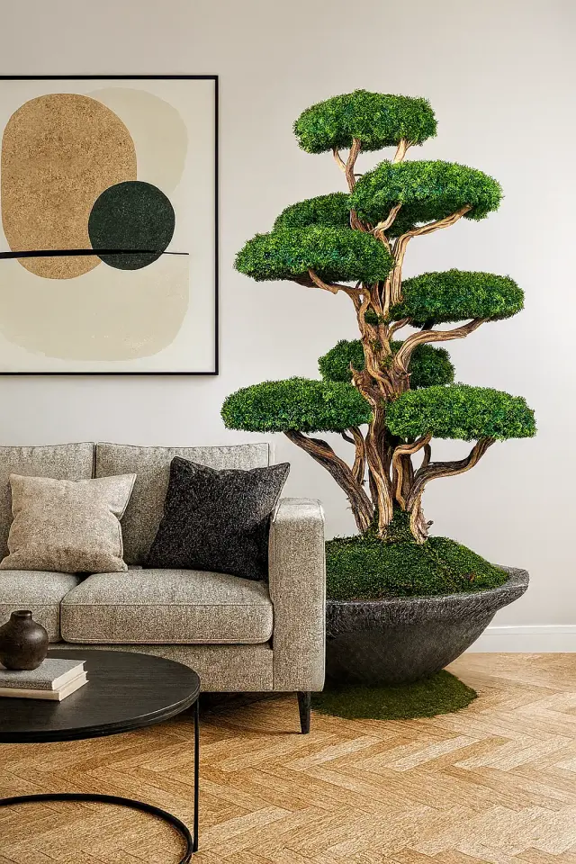 Doğal Gövdeli Yapay Bonsai Büyük Ağaç Saksılı 120 X 190 cm SA2251-001