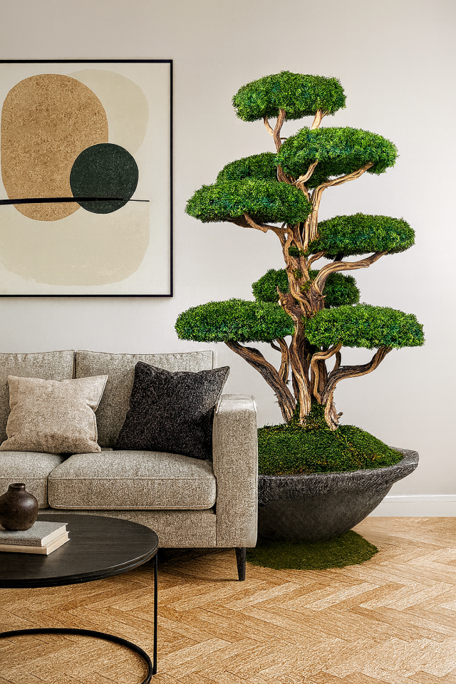 Doğal Gövdeli Yapay Bonsai Büyük Ağaç Saksılı 120 X 190 cm SA2251-001